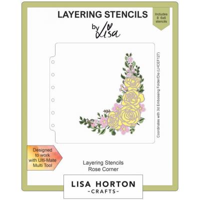 Lisa Horton Crafts Layering Stencils -  Rose Corner